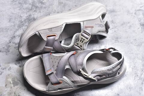 HOKA ONE ONE 1162590 PPC Light Grey Off White Orange Sandal Casual Sneakers (BS-59643)