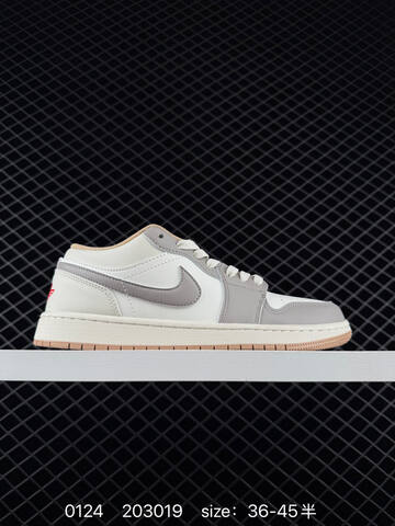 Jordan Air Jordan 1 Low Grey Black Cream White EU 36-45 Sneaker - Unisex (BS-79780)