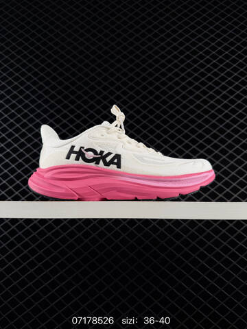 HOKA ONE ONE Clifton 10 Off White Bright Pink Black EU 36-40 Running Shoe Running Sneakers - Unisex (BS-86153)