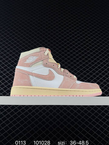 Jordan Air Jordan 1 High OG White Pink Cream EU 36-48 5 Basketball Shoe - Unisex (BS-79838)
