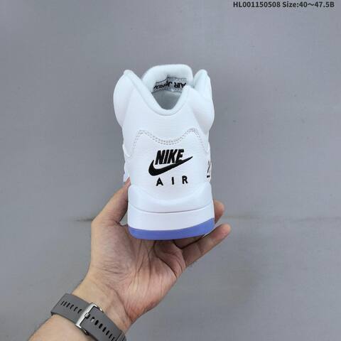 Jordan Air Jordan 5 Retro Metallic White Silver Black Ice Blue EU 40-47 5 Basketball - Men's (BS-66020)