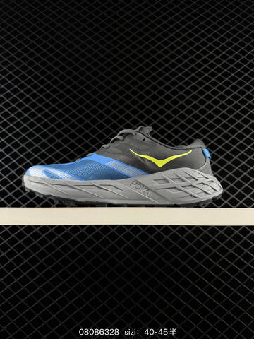 HOKA ONE ONE Speedgoat 7 Blue Black Neon Yellow Grey EU 40-45 Trail Shoe Trail Running Sneakers - Men's (BS-86117)