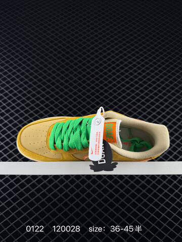Nike Air Force 1 07 Low Tan Beige Orange With Green Laces EU 36-45 5 Lifestyle - Unisex (BS-73029)