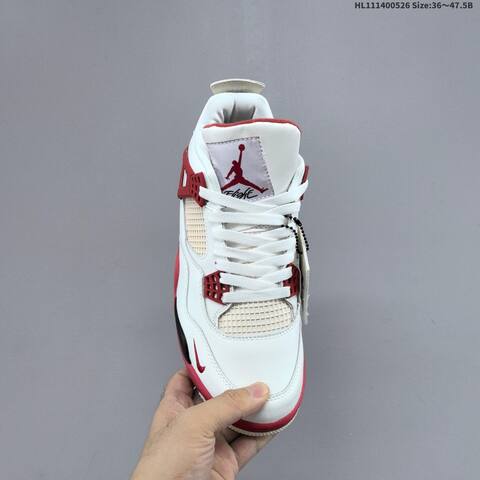 Jordan Air Jordan 4 Retro OG White Red Black EU 36-47 5 Basketball - Unisex (BS-65866)
