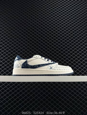 Jordan Air Jordan 1 Low Travis Scott Louis Vuitton Sail Navy Red Grey EU 36-46 Sneaker - Unisex (BS-81151)