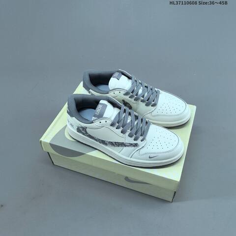 Gucci Nike Air Jordan 1 x Travis Scott AIR JORDAN DIY White Grey Green (BS-65796)
