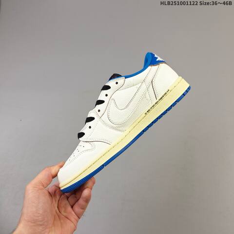 Jordan Air Jordan 1 Low x Travis Scott White Blue EU 36-46 Lifestyle - Unisex (BS-63243)