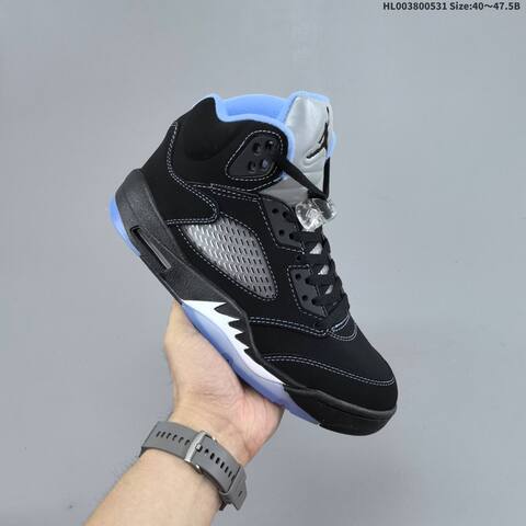Jordan Air Jordan 5 Retro Black University Blue Silver EU 40 47 5 Basketball - Men s BS-65839