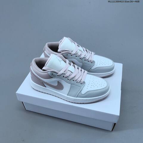 Nike Air Jordan 1 Low OG White Grey-pink 36 46B Casual - Women's (BS-66176)