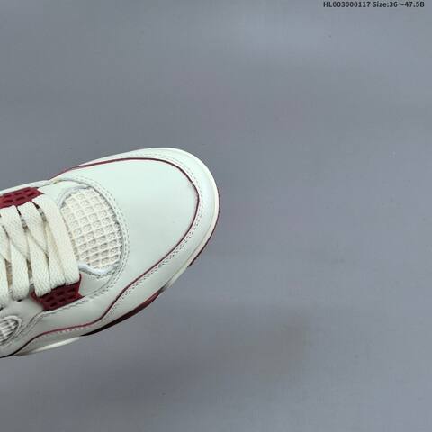 Jordan Air Jordan 4 Retro White White-sierra Red 36 47 5 Basketball - Unisex (BS-66941)
