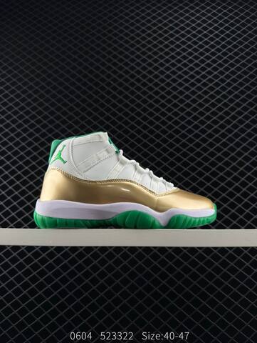 Jordan Air Jordan 11 Retro White Gold Green EU 40-47 Basketball Shoe - Men s BS-81264