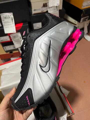 Nike Shox R4 Black Silver Pink Lifestyle (BS-87009)