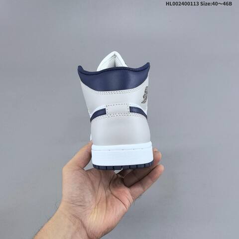 Jordan Air Jordan 1 Mid White Navy Grey EU 40-46 Basketball - Men's (BS-66992)