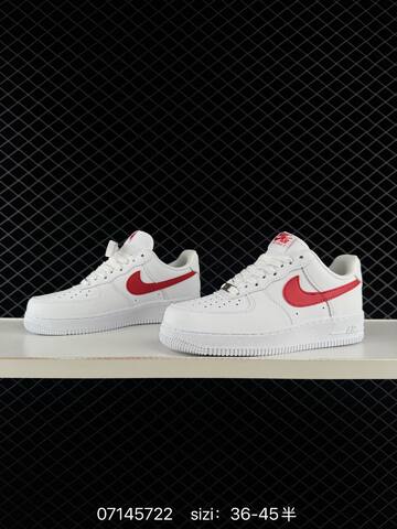 Nike Air Force 1 07 White Red EU 36-45 Casual - Unisex (BS-70254)