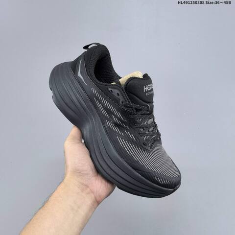 HOKA ONE ONE Bondi 8 TS CAGED TPU Black Grey EU 36-45 Running Shoe Running Sneakers - Unisex (BS-69384)