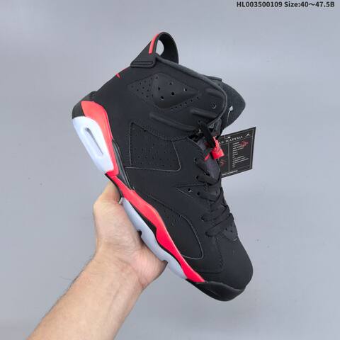 Jordan Air Jordan 6 Retro OG Black Red White 40 47 5 Basketball - Men's (BS-67048)