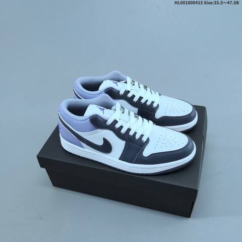 Jordan Air Jordan 1 Low White Dark Gray Light Purple 35 5-47 5 Basketball - Unisex (BS-66181)