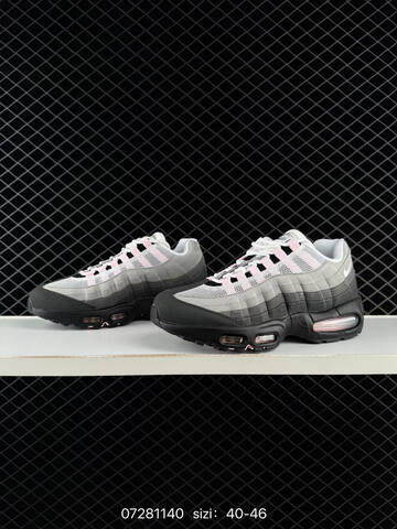 Nike Air Max 95 Black Grey White Pink 40-46 Running - Men's (BS-70055)