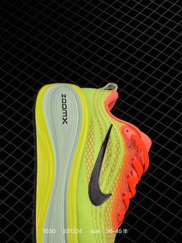 Nike Air Zoom Vomero Plus Neon Yellow Volt With Coral Orange Accents And Black Swoosh 36-45 5 Running - Unisex (BS-74467)