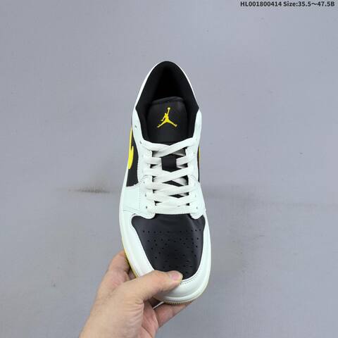 Jordan Air Jordan 1 Low Black White Yellow 35 5-47 5 Basketball - Unisex (BS-66197)