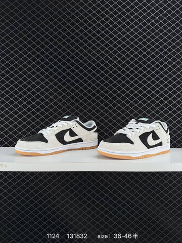 Nike SB Dunk Low Black White Gum With Teal Accents 36-46 Skate - Unisex (BS-74036)