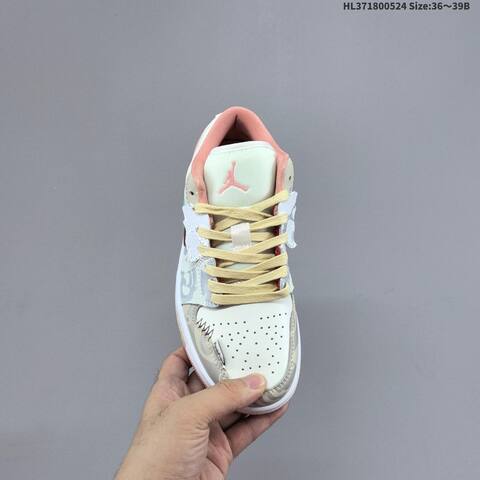 Nike Air Jordan 1 Low Cream Pink Red Grey EU 36-39 Lifestyle - Women's (BS-65888)