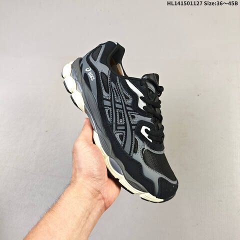 ASICS GEL NYC Black Grey Cream EU 36 45 Running Shoe EU 36-45 Running Sneakers - Unisex (BS-69220)