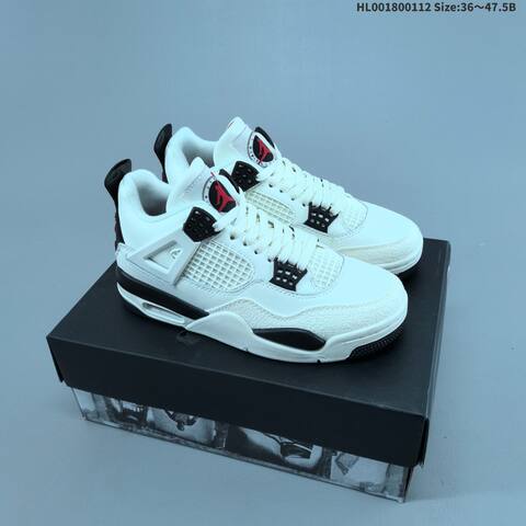 Jordan Air Jordan 4 Retro White Black Red 36 47 5 Basketball - Unisex (BS-67001)