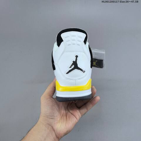 Jordan Air Jordan 4 Retro White Black Yellow EU 36-47 5 Basketball - Unisex (BS-66948)