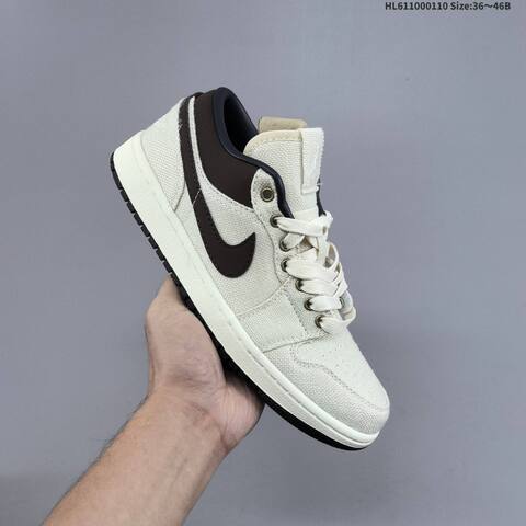 Nike Air Jordan 1 Low White Black 36 46B Casual - Women's (BS-67017)