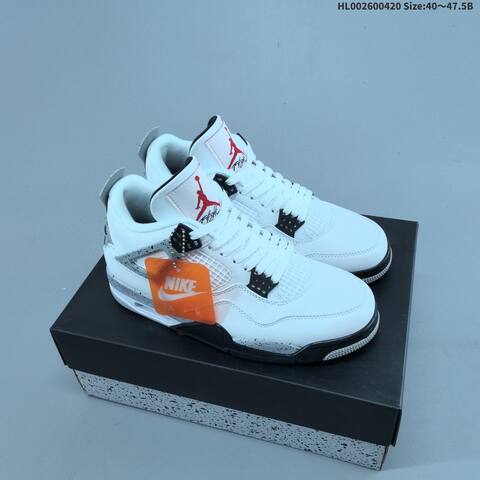 Jordan Air Jordan 4 Retro OG White Black Cement Grey EU 40-47 5 Basketball - Men's (BS-66121)