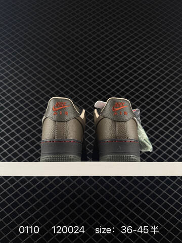 Nike Air Force 1 07 Low Dark Olive Black With Red Stitching EU 36-45 Lifestyle - Unisex (BS-73215)