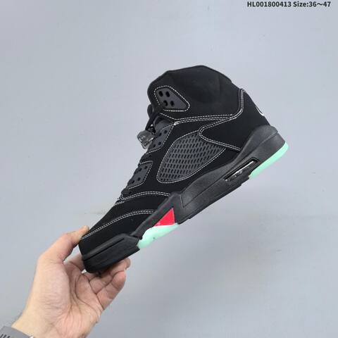 Jordan Air Jordan 5 Retro Black Crimson Mint Glow EU 36-47 Basketball - Unisex (BS-66208)