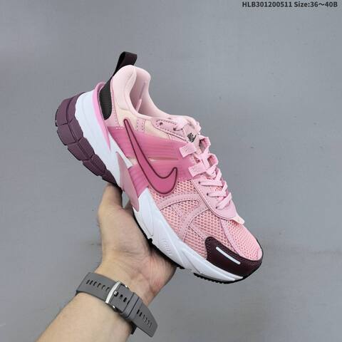 Nike V2K Run Light Pink Dark Pink Burgundy White Black EU 36-40 Running Shoe - Unisex BS-60418