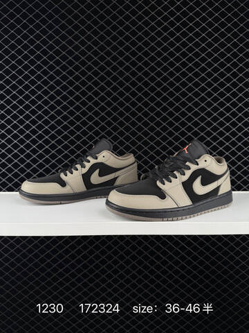 Jordan Air Jordan 1 Low Black Khaki Grey Orange EU 36-46 Sneaker - Unisex BS-79944
