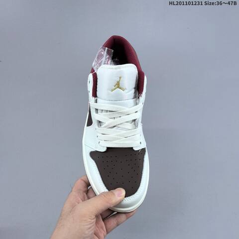 Jordan Air Jordan 1 Low White Brown Burgundy Gold EU 36-47 Lifestyle - Unisex (BS-67156)
