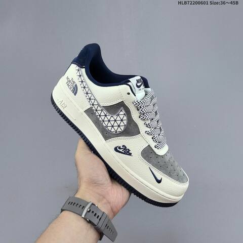 Nike Air Force 1 07 LV8 JR8888 004 Off White Grey Navy Blue EU 36 45 Skate Shoe EU 36-45 - Unisex BS-60007
