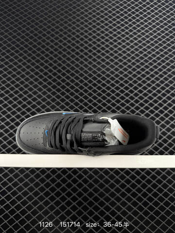 Nike Air Force 1 07 Black Grey With Blue Accents 36-45 5 Lifestyle - Unisex (BS-73997)
