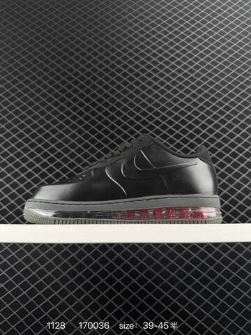Nike Air Force 1 Low Black With Translucent Red Air Sole 39-45 Half Lifestyle - Unisex (BS-73953)