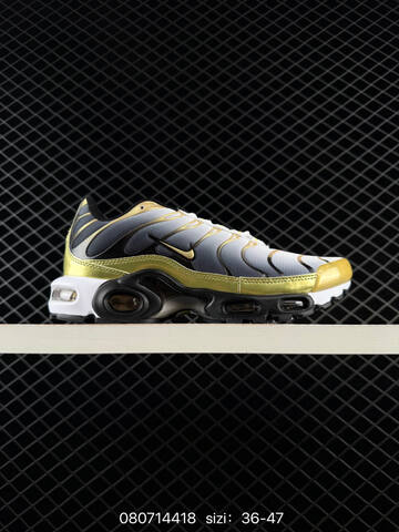 Nike Air Max Plus Black White Grey Gold Blue EU 36-47 Running - Unisex (BS-69892)