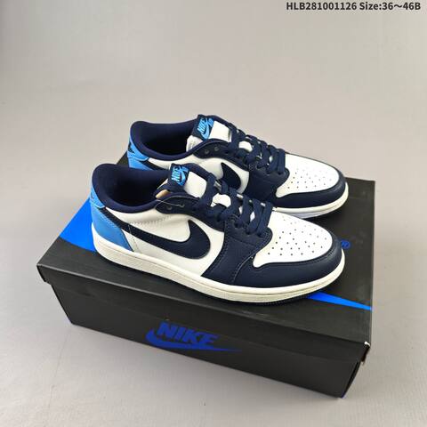 Jordan Air Jordan 1 Retro Low OG CZ0790-400 White Navy Blue EU 36-46 Basketball - Unisex (BS-63032)