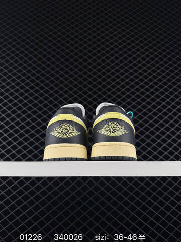 Jordan Air Jordan 1 Low Sail Dark Grey Pale Vanilla Neon Yellow EU 36-46 Basketball Shoe - Unisex BS-79763