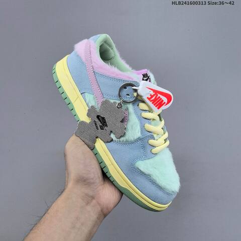 Nike SB Dunk Low Pro Light Blue Mint Green Pink Yellow Green EU 36-42 Skate Shoe - Unisex BS-61340