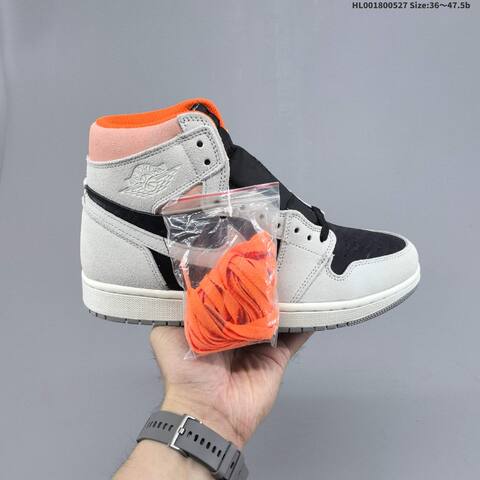 Jordan Air Jordan 1 Retro High OG Neutral Grey Black White With Orange Lining 36 47 5 Basketball - Unisex (BS-65852)
