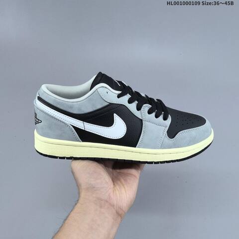 Jordan Air Jordan 1 Low Light Smoke Grey Black White EU 36-45 Casual - Unisex (BS-67047)