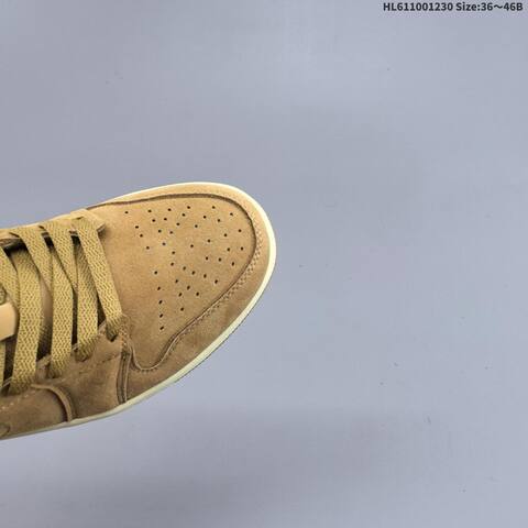 Jordan Air Jordan 1 Low HV4089-200 Tan Brown Suede With Sail Midsole And Red Accents EU 36-40 Casual - Unisex (BS-67171)