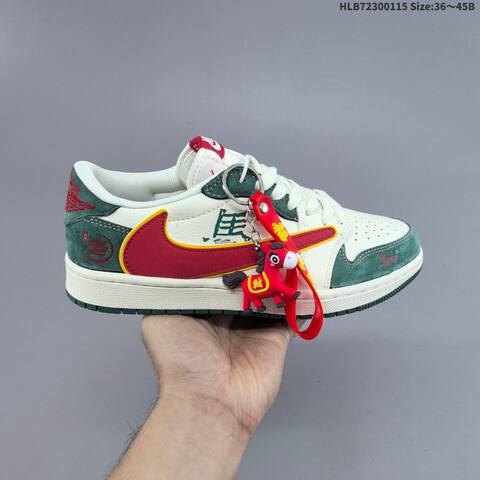 Jordan Travis Scott x Air Jordan 1 Low Sail Red Navy Grey EU 36-45 Casual - Unisex (BS-66963)