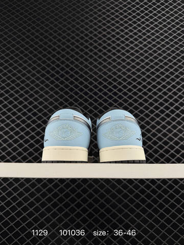 Jordan Air Jordan 1 Low Black White Light Blue Cream EU 36-46 Sneaker - Unisex (BS-80161)
