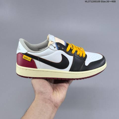 Jordan Air Jordan 1 Retro Low OG White Burgundy Black Yellow EU 36-46 Lifestyle - Unisex (BS-67036)