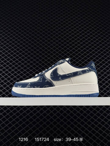 Nike SB Dunk Low Pro White Navy Blue Denim With Monogram Print 39-45 Skate - Unisex (BS-73661)